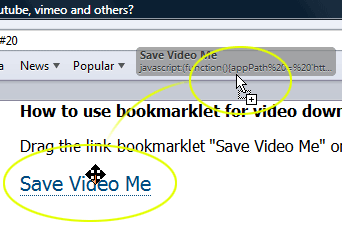 bookmarklet for video downloading in apple safari