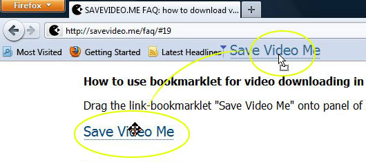 bookmarklet for video downloading in mozilla firefox