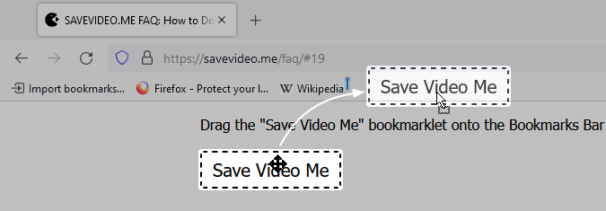Bookmarklet for video downloading in Mozilla Firefox